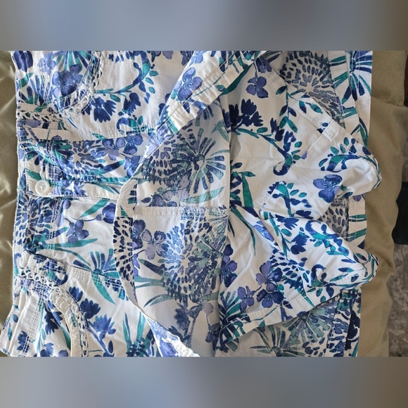 St. Johns Bay Floral Blue and Green Skort - Picture 3 of 6